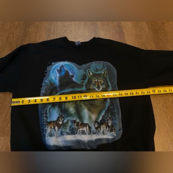 Wolf Graphic Crewneck Sweater:Hippie/Nature/Outdoors/Granola/Hiking/Animals - Picture 6 of 6